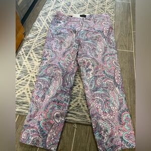 Talbot Paisley capris in Pink and Blue, purple